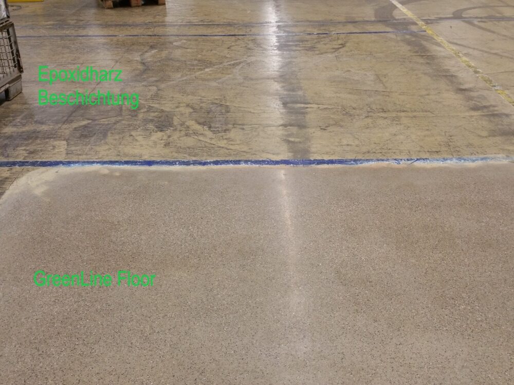 Vergleich EP siegel und Beton mit GLF TEchnology Messe Greenline Diashow komsol Komsol®SEAL partner Deutschland