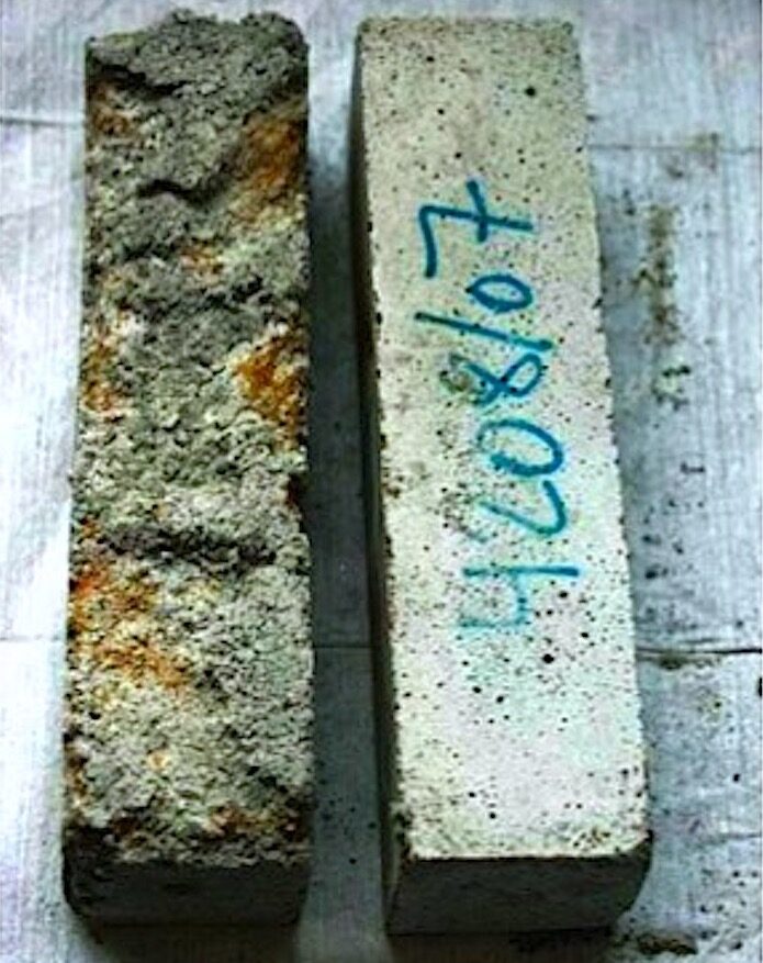 komsol Komsol®SEAL Testbeton DIN Testverfahren Beton Test Institut Eindringtiefe Saeure Schutz zersetzen