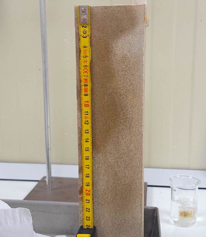 komsol Komsol®SEAL Testbeton Sandstein DIN Testverfahren Beton Test Institut Eindringtiefe Wasser Schutz zersetzen