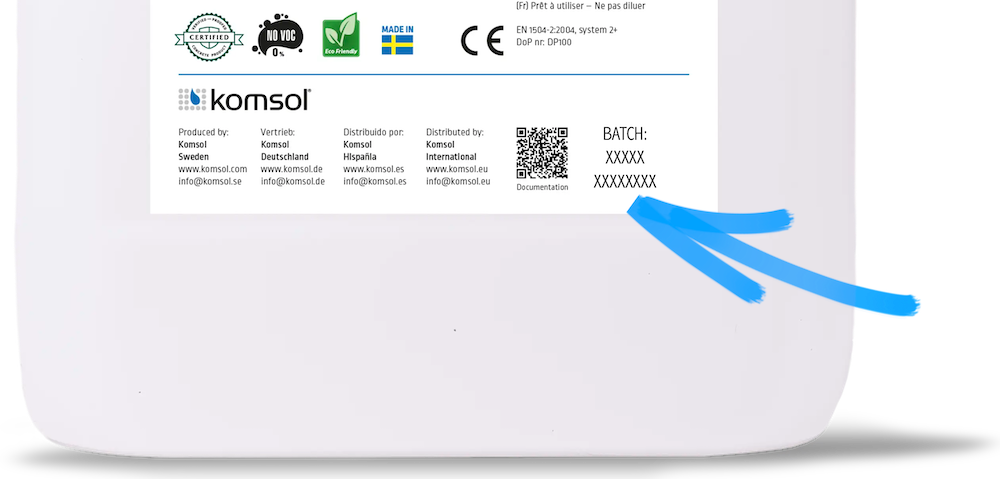 Kanister Komsol SEAL Polysilikat Beton ungiftig Batch Fuss